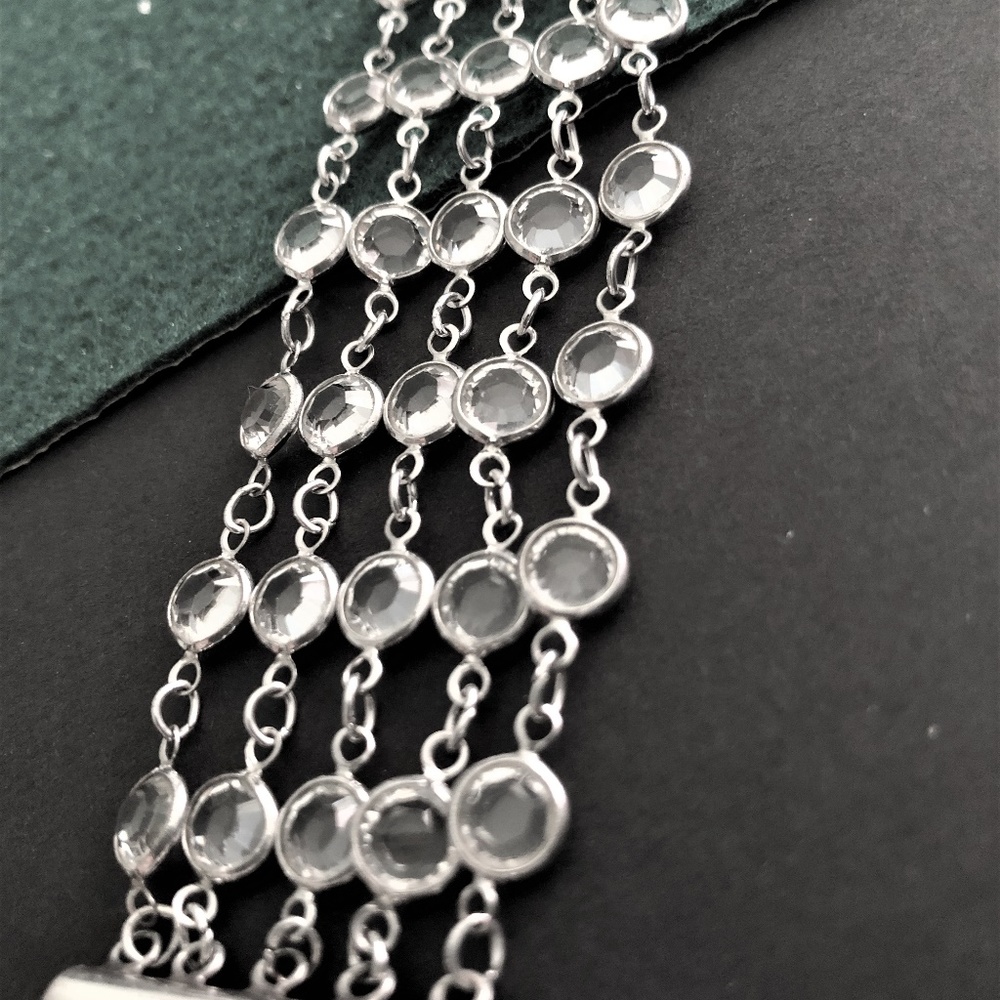 🔴 Silver link Crystal Vintage Bracelet - Picture 6 of 6